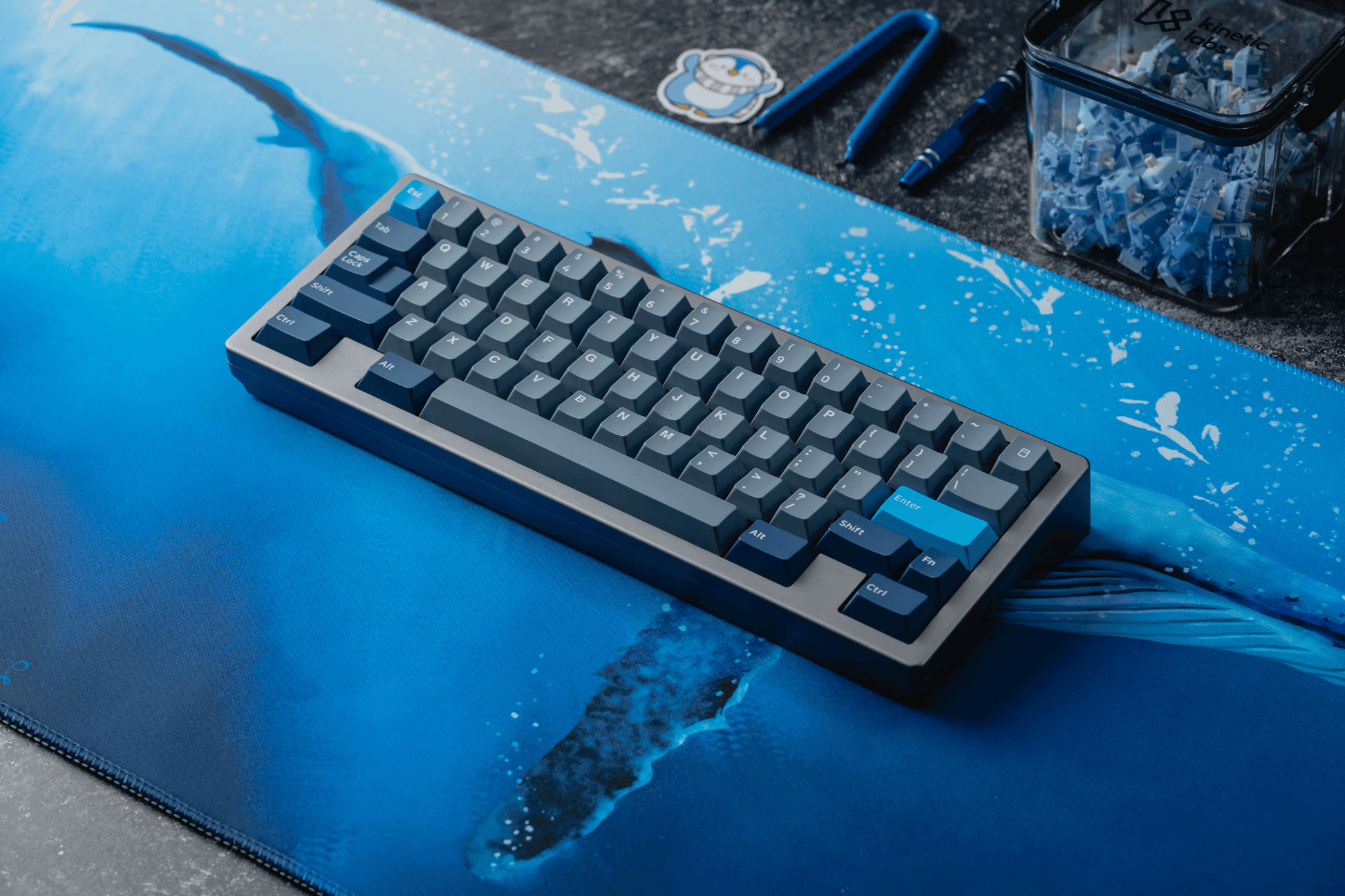 Blue Whale Deskmat - TurtleKeebs